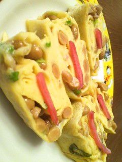 納豆と紅ショウガの卵焼き-レシピのメイン写真