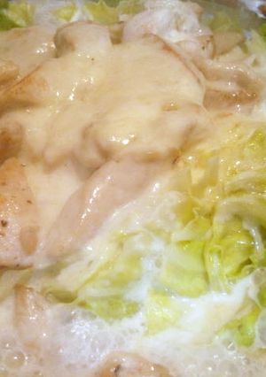 春キャベツと鶏ムネ肉のチーズ蒸し鍋～♪-レシピのメイン写真