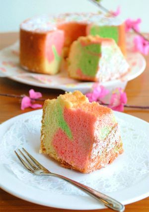 ひなまつり♪HMでカラフルシフォンケーキ-レシピのメイン写真