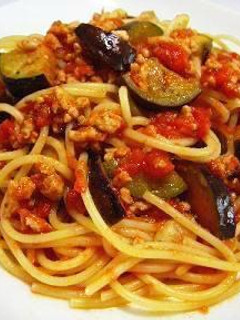 <パスタ>茄子とひき肉のトマトソース-レシピのメイン写真