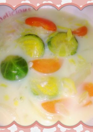 芽キャベツと白菜ミルクスープ♪胃腸風邪に-レシピのメイン写真