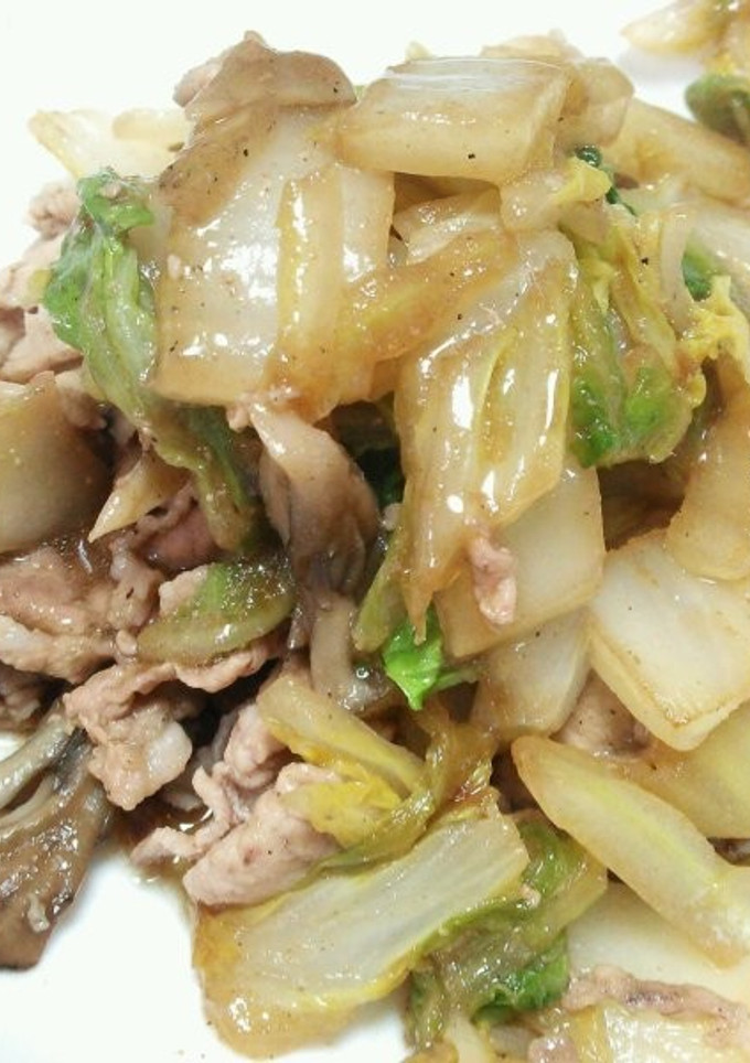 白菜の消費に！舞茸白菜オイ炒め♪-レシピのメイン写真