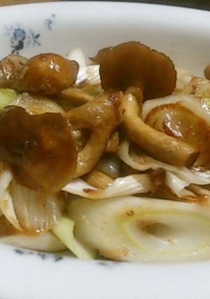 ジャンボなめことネギの炒め-レシピのメイン写真