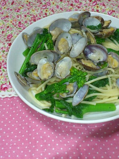 春の定番★あさり菜の花のパスタ☆ボンゴレ-レシピのメイン写真