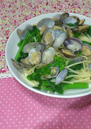 春の定番★あさり菜の花のパスタ☆ボンゴレ-レシピのメイン写真