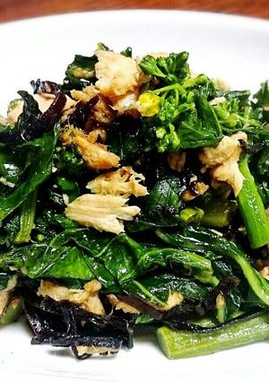 アスパラ菜のツナ塩こんぶ炒め-レシピのメイン写真
