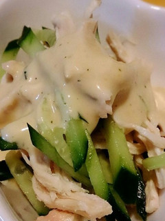 鶏むね肉ときゅうりのマスタード棒々鶏-レシピのメイン写真