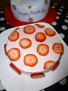 ピンクの水玉レアチーズケーキ○ゼラチン有-レシピのメイン写真