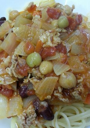 手早く作れる！ひよこ豆でミートソース!！-レシピのメイン写真
