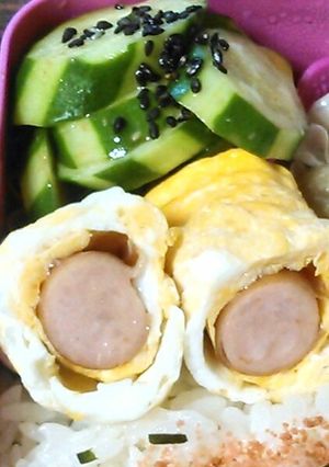 【お弁当のおかず】ウインナー卵焼き-レシピのメイン写真