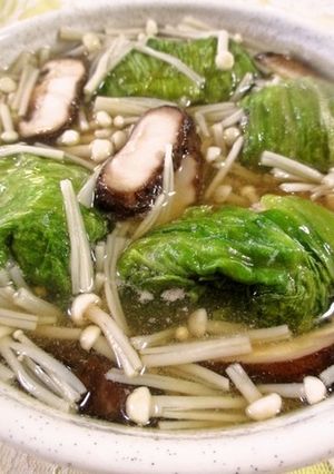 お手軽ロールレタスと茸の食べるスープ-レシピのメイン写真