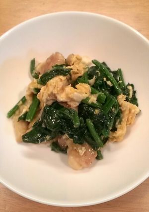 鶏肉とほうれん草のオイスターソース炒め-レシピのメイン写真