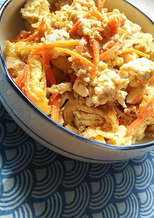 体にイイ!豆腐と蒟蒻&人参白和え-レシピのメイン写真
