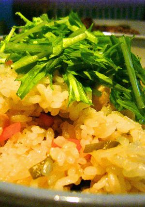 水菜のせ炊き込みご飯-レシピのメイン写真