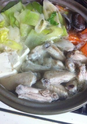 コストコメシ４　柔らか手羽中水炊き鍋-レシピのメイン写真