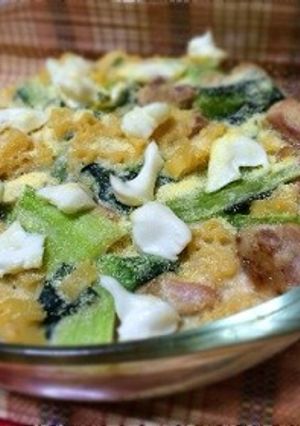 青梗菜グラタンコーングリッツトッピング♪-レシピのメイン写真