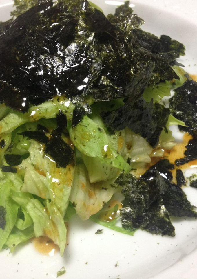 美味しいレタスと焼き海苔のサラダ-レシピのメイン写真