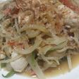 鶏ささみと野菜の梅おかか炒め