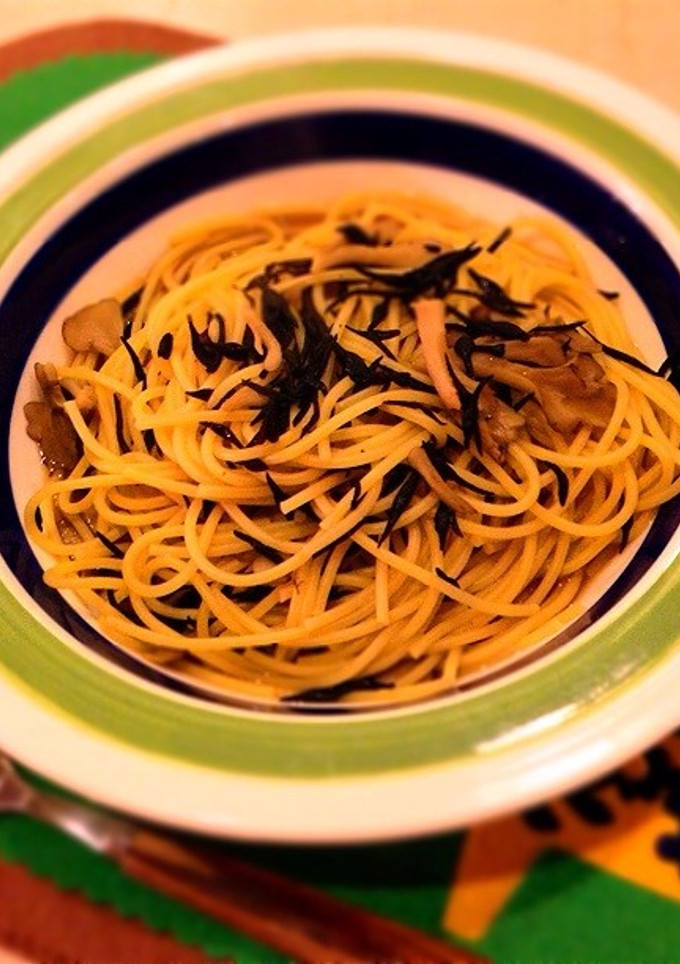 舞茸と芽ヒジキの和風パスタ-レシピのメイン写真