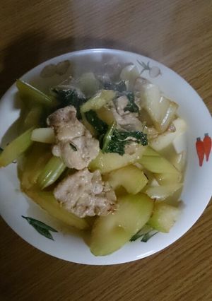 セロリ＆豚肉の炒めもの***-レシピのメイン写真