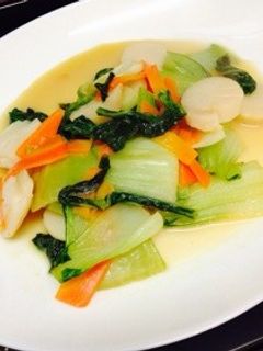 簡単!ちんげん菜と貝柱の中華炒め-レシピのメイン写真
