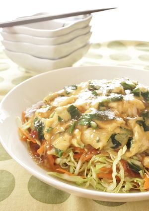 たっぷり野菜！ニラ玉あんかけサラダ-レシピのメイン写真