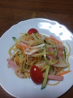 パスタで、中華サラダもいけるよ♪-レシピのメイン写真