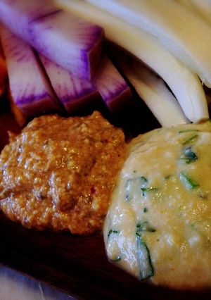 簡単ヘルシー!和風豆腐ディップ(左)-レシピのメイン写真