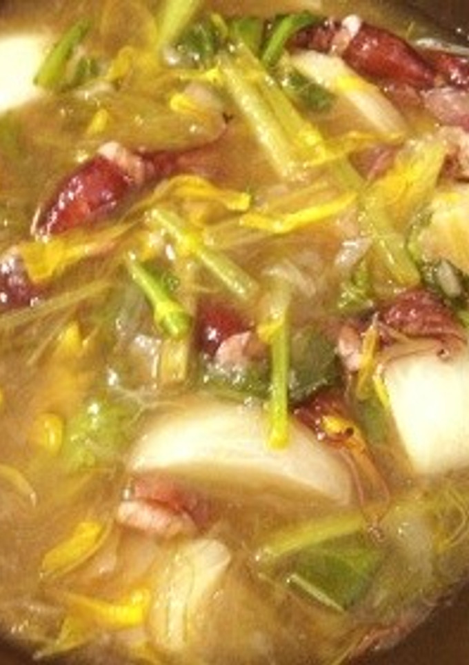 ほたるいかとカブの煮物、菊の花のあんかけ-レシピのメイン写真