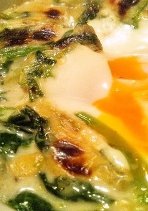 鶏ももとほうれん草の半熟卵グラタン♪-レシピのメイン写真