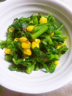 お弁当にキレイ☆菜の花のお浸し-レシピのメイン写真