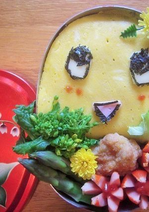 ふなっしーキャラ弁当♪お花畑なっしー-レシピのメイン写真