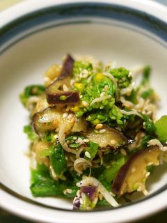 菜の花とナスのゴマポン酢和え-レシピのメイン写真