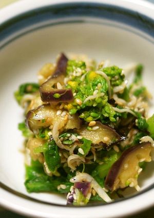 菜の花とナスのゴマポン酢和え-レシピのメイン写真