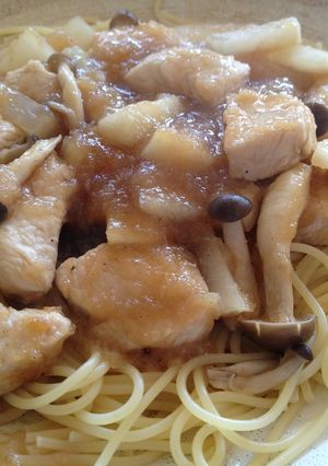 簡単！鶏肉ときのこのみぞれあんかけパスタ-レシピのメイン写真
