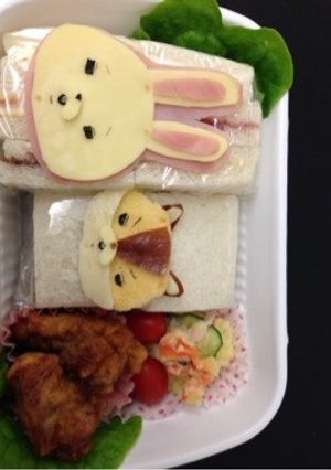 紙兎ロペ アキラ先輩キャラ弁サンド-レシピのメイン写真