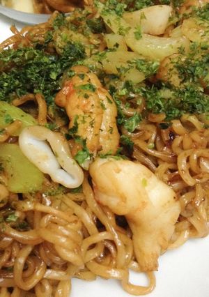 セロリとシーフードミックスの焼きそば-レシピのメイン写真