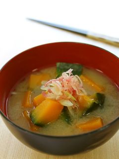 南瓜とみょうがの味噌汁-レシピのメイン写真