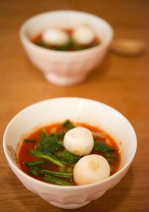 もち麩を浮かべたつぶ貝のミネステローネ-レシピのメイン写真