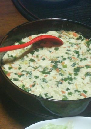 餃子の味！ニラ豆腐蒸し(*´ω｀*)-レシピのメイン写真