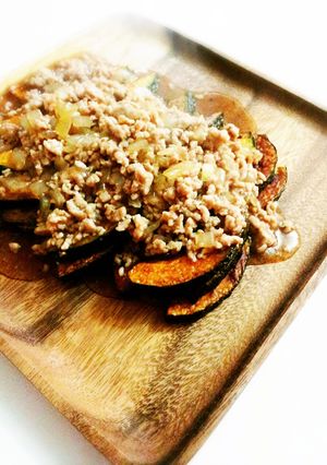 給食menu*南瓜のそぼろあんかけ-レシピのメイン写真