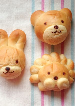 動物パン☆クマ☆ウサギ☆ライオン-レシピのメイン写真
