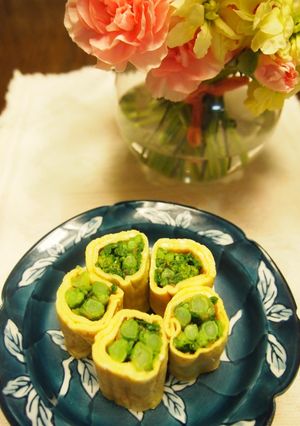 ひな祭りに☆菜の花の卵巻き-レシピのメイン写真