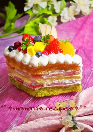 HMで簡単♡レンジで野菜の雛祭りケーキ-レシピのメイン写真