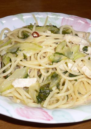 セロリのにんにくソースパスタ-レシピのメイン写真