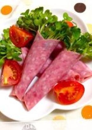 ハムとカイワレの花束サラダ-レシピのメイン写真