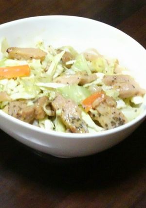 リメイク！残念野菜炒めの温玉サラダ-レシピのメイン写真