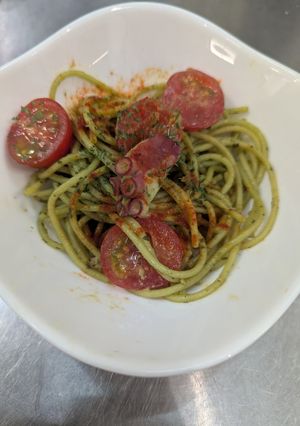 タコとトマトのジェノベーゼパスタ-レシピのメイン写真