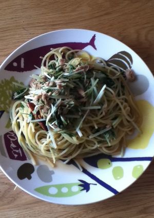 ツナと水菜のパスタ-レシピのメイン写真
