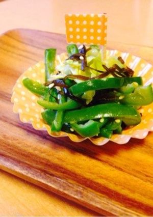 お弁当に！ピーマンのレンチン和え-レシピのメイン写真